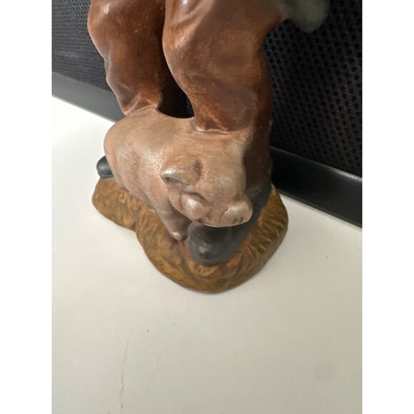 Vintage Farmer Figurine Holding Basket & Pig - Picture 6 of 9